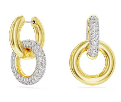 Swarovski Crystal Pave Interlocking Drop Earrings In Gold,crystal