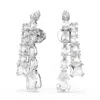 Swarovski Matrix Crystal Drop Earrings In Rhodium Plated In Multicolor