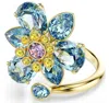 Swarovski Idyllia Mixed Cuts Flower Open Ring In Multicolor