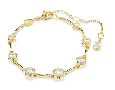 Swarovski Imber Mixed Round Cuts White Gold-tone Plated Tennis Bracelet In Multicolor