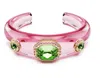 Swarovski Dulcis Mixed Cuts Multicolored Gold-tone Plated Cuff Bracelet In Multicolor