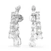 Swarovski Matrix Crystal Drop Earrings In Rhodium Plated In Multicolor