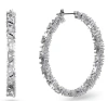Swarovski Millenia Triangle Cut Hoop Earrings In Rhodium Plated In Multicolor