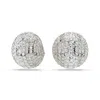 Swarovski Sublima Crystal Clip On Drop Earrings In Rhodium Plated In Multicolor