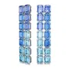 Swarovski Rhodium Plated Millenia Octagon Long Clip Earrings In Multicolor