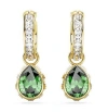 Swarovski Stilla Gold-tone Mix-cut Crystal Hoop Earrings In Multicolor