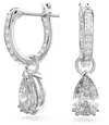 Swarovski Millenia Pear Crystal Drop Huggie Hoop Earrings In Multicolor