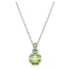 Swarovski Birthstone Pendant Aug Pendant Rhodium Shiny Green In Silver Tone