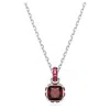 Swarovski Birthstone Pendant Jan Pendant Rhodium Shiny Red In Metallic
