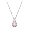 Swarovski Birthstone Pendant Jun Pendant Rhodium Shiny Fancy Morganite In Metallic