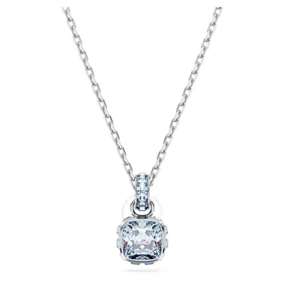 Swarovski Birthstone Pendant Mar Pendant Rhodium Shiny Blue