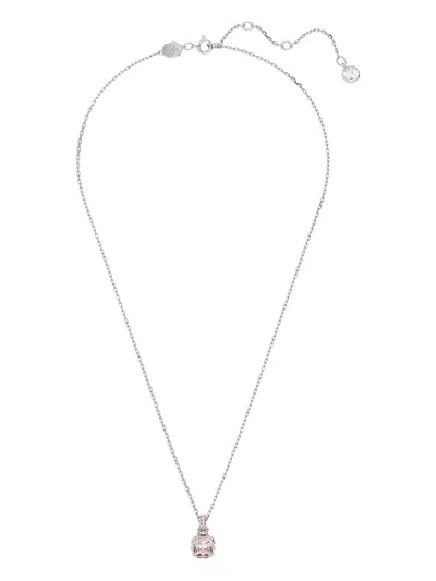 Swarovski Birthstone Square-cut Pendant Necklace In Metallic