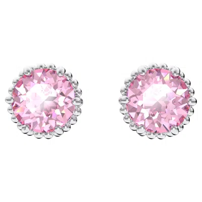 Swarovski Birthstone Stud Earrings In Pink