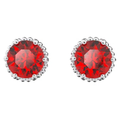 Swarovski Birthstone Stud Earrings In Red