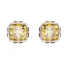 Swarovski Square Cut Birthstone Crystal Stud Earrings In Yellow