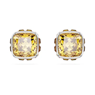 Swarovski Birthstone Stud Earrings In Yellow