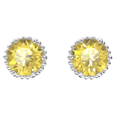 Swarovski Birthstone Stud Earrings In Yellow