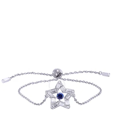 Swarovski Blue Stella Rhodium Plated Star Bracelet In White