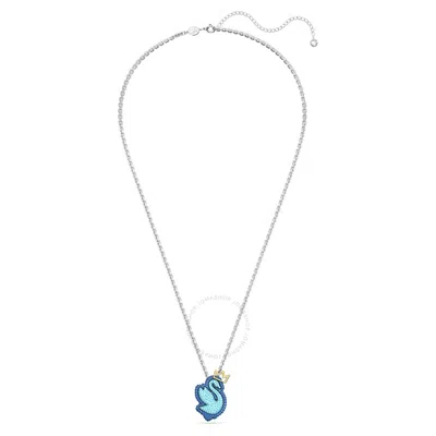 Swarovski Blue Swan Pendant Long Necklace