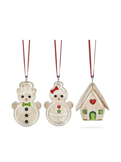 SWAROVSKI BOW GINGERBREAD ORNAMENT CHRISTMAS SET