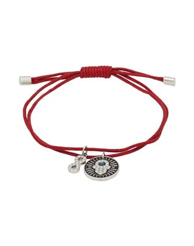 Swarovski Bracelet Red Size - Textile Fibers, Metal