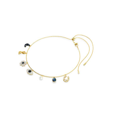 Swarovski Symbolic Charms Bracelet In Blue/gold Tone Plated