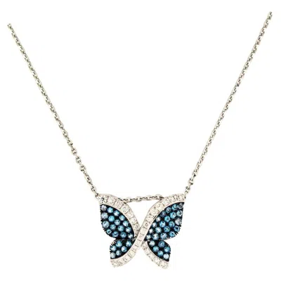 Pre-owned Swarovski Butterfly Pendant In Multi