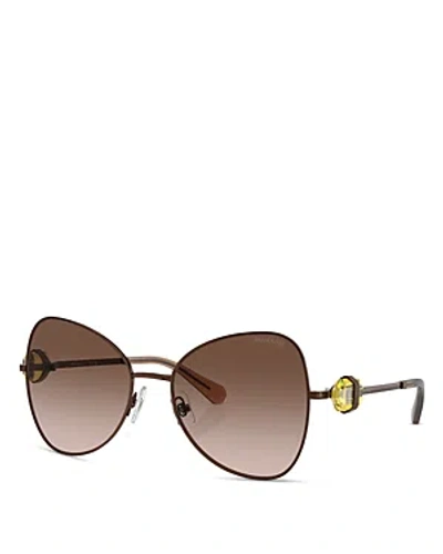 Swarovski Butterfly Sunglasses, 57mm In Brown/brown Gradient
