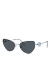 Swarovski Womens Silver Sk7003 Irregular-frame Metal Sunglasses In Silver/gray Solid