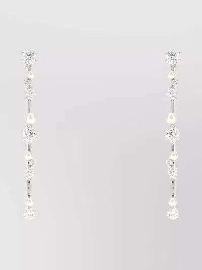 Swarovski Celestial Drop Earrings Pearl Accents In Black
