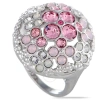 Swarovski Cherie Pink And Clear Crystals Flowers Ring In Multi-color