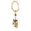 Swarovski Chinese Zodiac Key Ring Bag Charm Gold Shiny Jonquil In Yellow