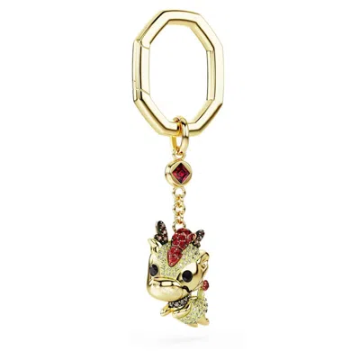 Swarovski Chinese Zodiac Key Ring Bag Charm Gold Shiny Jonquil In Yellow
