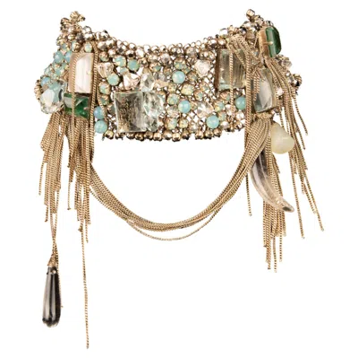 Pre-owned Swarovski Choker Necklace By Nathalie Colin Circa 2010 In Multi