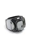 Swarovski Chroma Crystal Cocktail Ring In Black