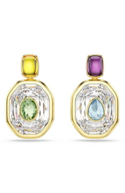SWAROVSKI SWAROVSKI CHROMA CRYSTAL MISMATCHED DROP EARRINGS