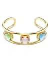 Swarovski Chroma Crystal Cuff Bracelet In Multi/gold