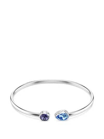 Swarovski Chroma Crystal-embellished Open Bangle In Metallic