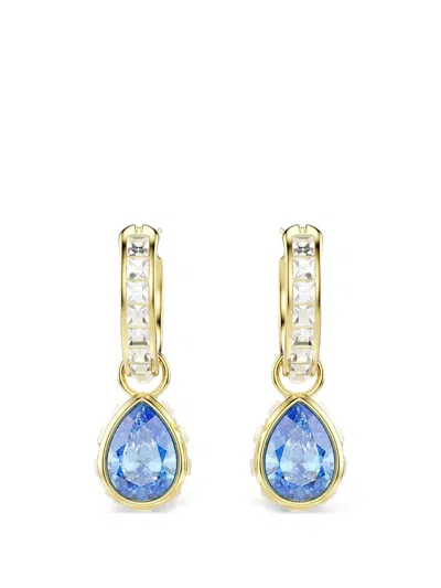 Swarovski Chroma Drop Earrings In Blue