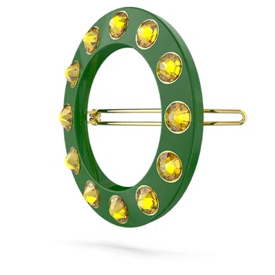 Swarovski Chroma Green Round Hair Clip