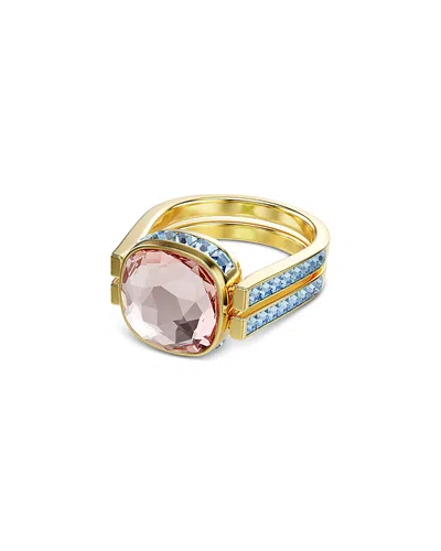 Swarovski Chroma Multicolor Crystal Reversible Statement Ring In Gold