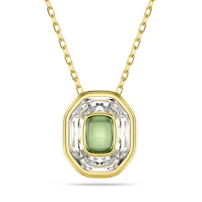Swarovski Chroma Octagon Cut Crystal Pendant Necklace In Green