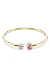 Swarovski Chroma Crystal Flexible Bangle Bracelet In Gold