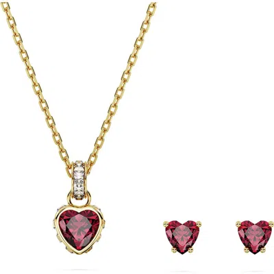 Swarovski Crystal Heart Stilla Pendant Necklace In Red