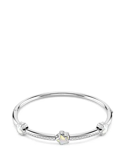 Swarovski Chroma Star-motif Crystal-embellished Bangle In Silver