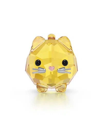 Swarovski Chubby Cat Figurine In Yellow