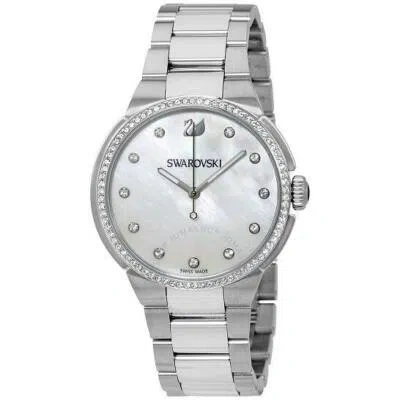 Pre-owned Swarovski City Mother Of Pearl Dial Ladies Watch 5181635