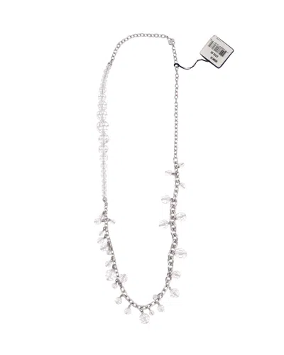 Swarovski Collier Clear Crystal Necklace In Silver Metal