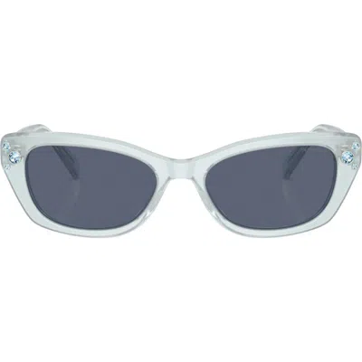 Swarovski Constella 54mm Polarized Pillow Sunglasses In Light Blue