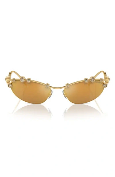 Swarovski Constella 56mm Oval Sunglasses In Gold